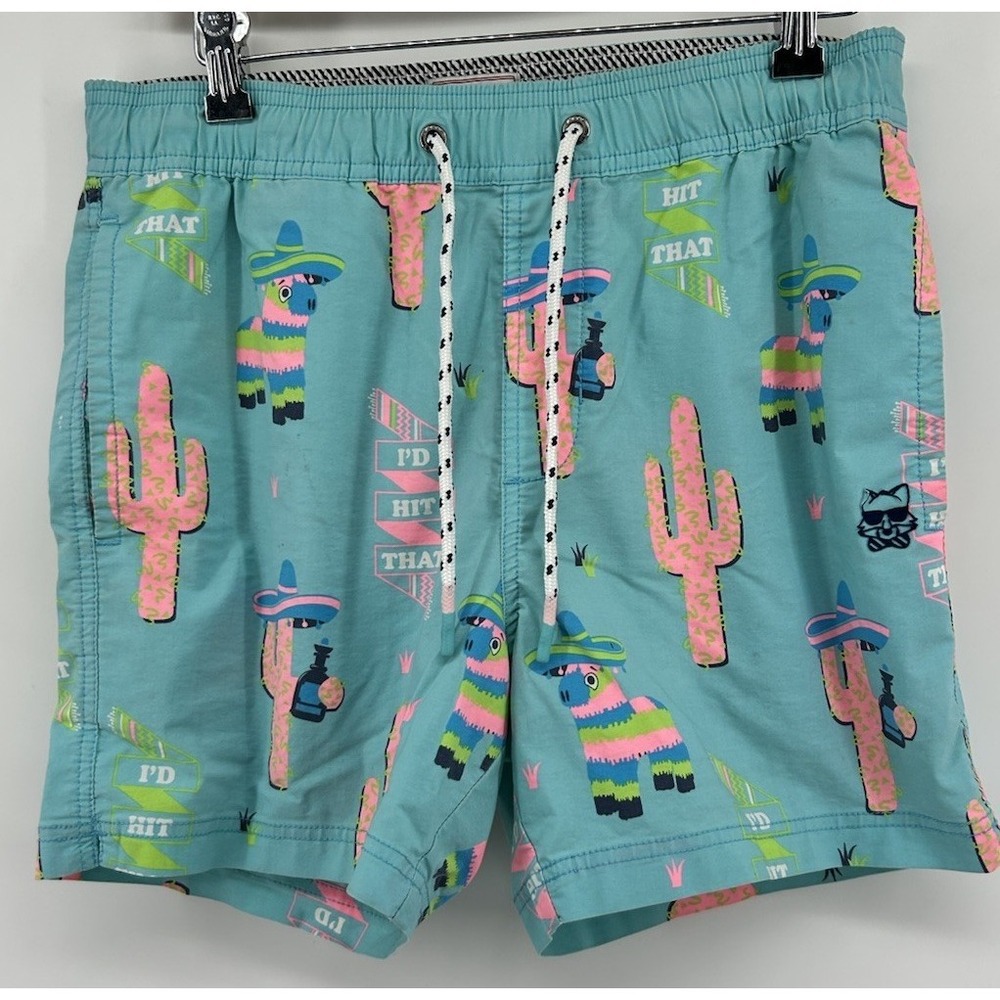 Party‎ Pants "I'd Hit That" Swimming Trunks Blue Men's Size Small